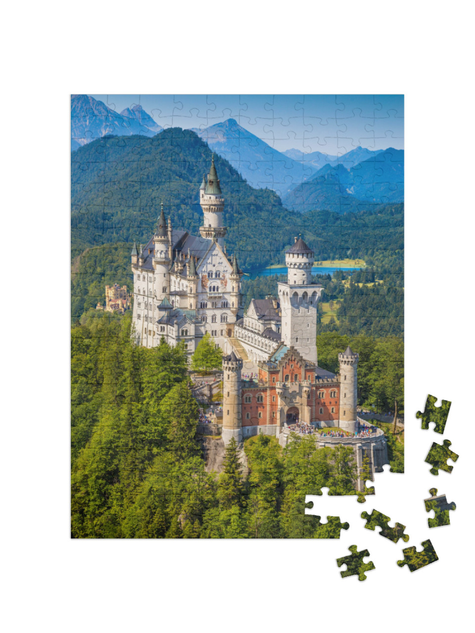 Puzzle 200 Teile „Schloss Neuschwanstein, erbaut im 19. Jahrhundert von König Ludwig II.“
