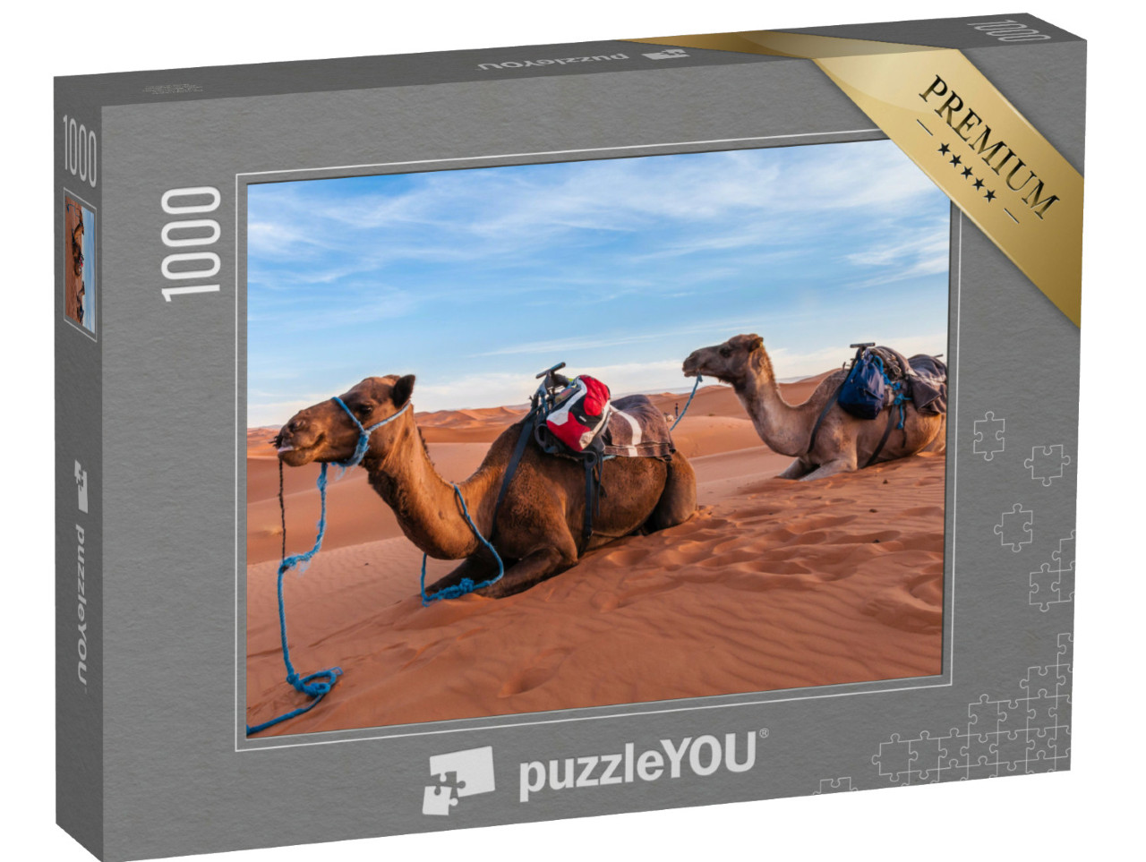 Puzzle 1000 Teile „Kamelkarawane in der Sahara von Marokko“