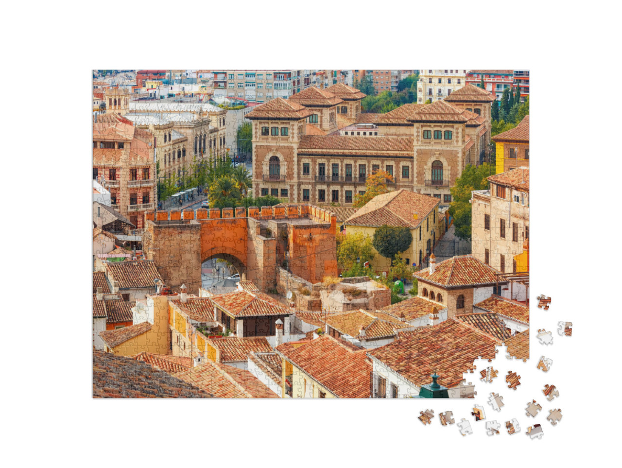 Puzzle 1000 Teile „Blick auf die Altstadt von Granada, Andalusien, Spanien“