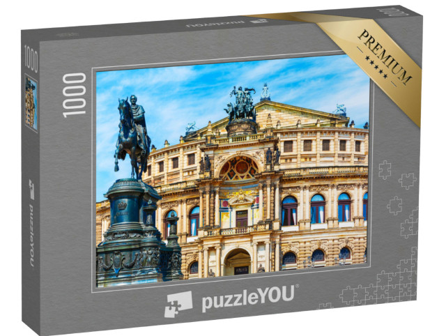 Puzzle 1000 Teile „Semperoper und Johanniterdenkmal in Dresden“