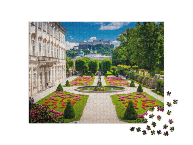 Puzzle 1000 Teile „Schloss Mirabell und die Salzburger Burg, Österreich“