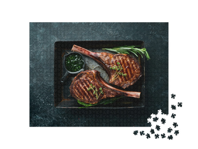 Puzzle 1000 Teile „Saftiges Steak mit Gewürzen und Kräutern“