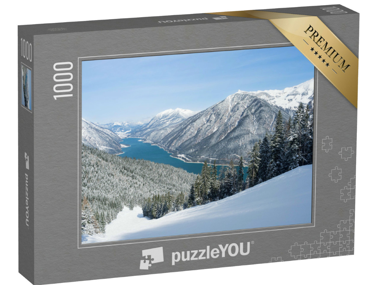 Puzzle 1000 Teile „Spektakuläre Skipiste am Achensee, Tirol, Österreich“