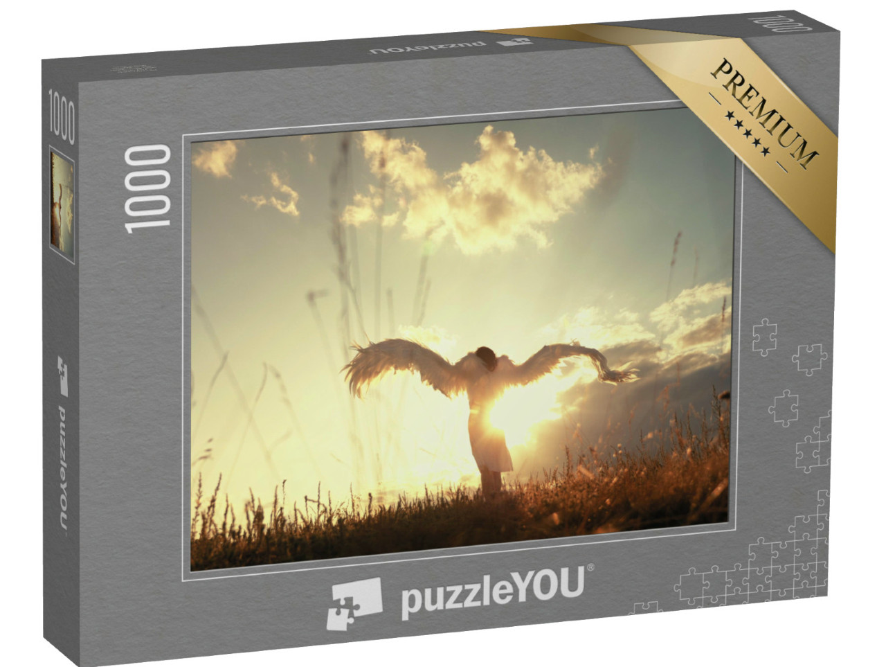 Puzzle 1000 Teile „Weißer Engel und Sonne“