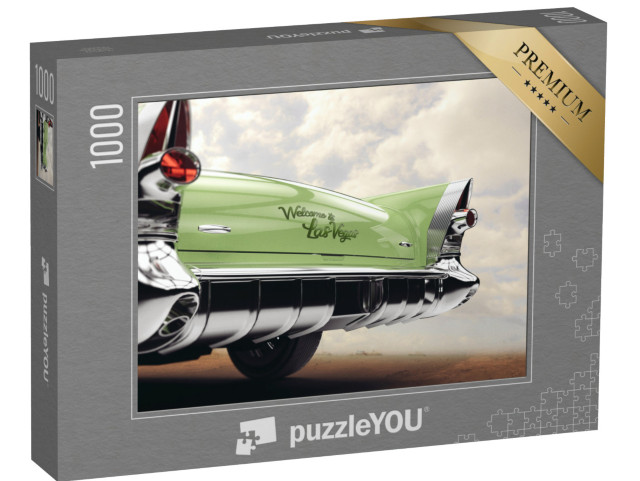 Puzzle 1000 Teile „Oldtimer mit Welcome to Las Vegas Schriftzug“