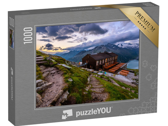 Puzzle 1000 Teile „Die Olpererhütte am Fuße des Olperers, Zillertaler Alpen, Tirol“