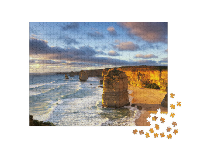 Puzzle 1000 Teile „Zwölf Apostel bei Sonnenuntergang, Great Ocean Road, Victoria, Australien“