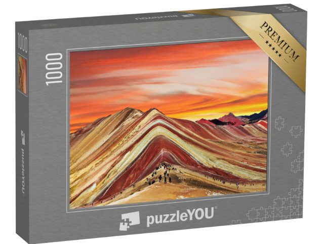 Puzzle 1000 Teile „Regenbogenberge in Peru“