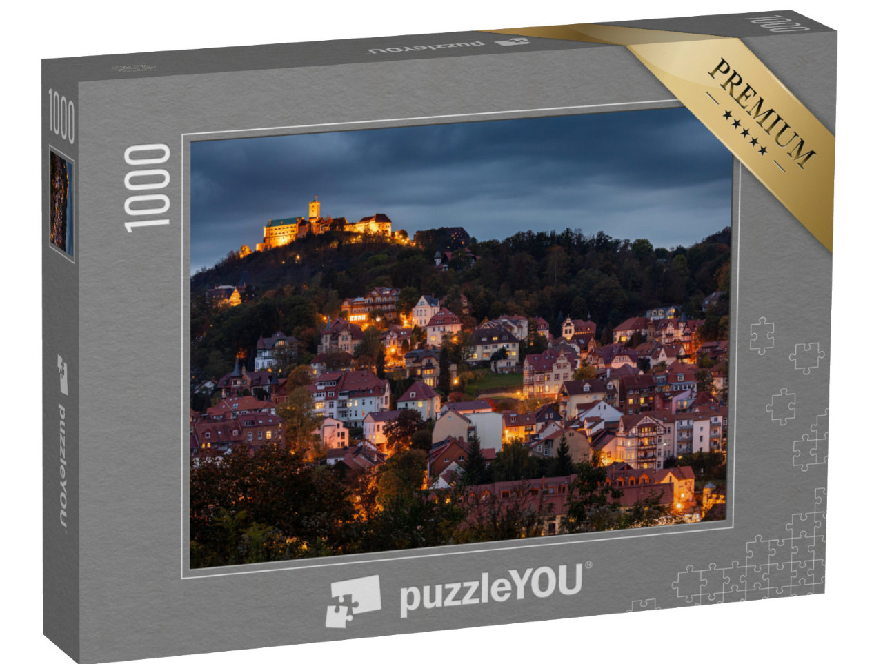 Puzzle 1000 Teile „Die Wartburg mit der Stadt Eisenach in Deutschland“