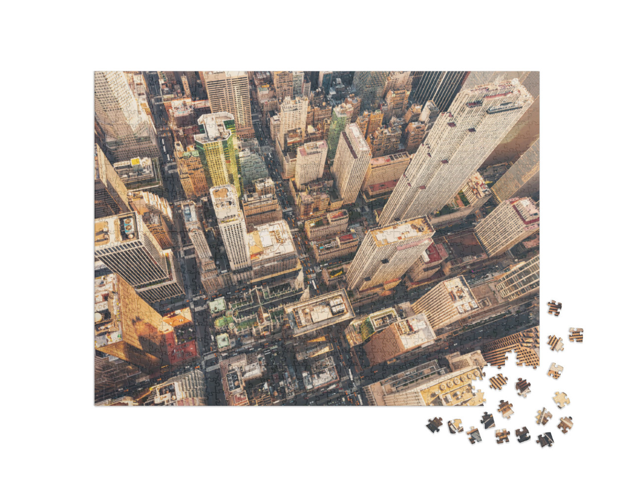 Puzzle 1000 Teile „Luftaufnahme von Midtown Manhattan mit Blick auf die St. Patrick's Cathedral“