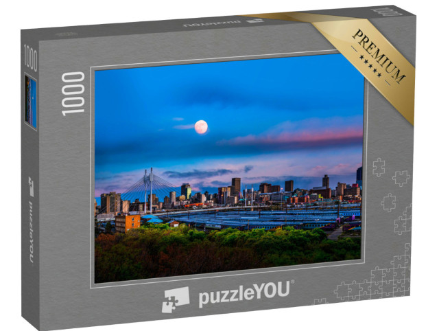 Puzzle 1000 Teile „Skyline von Johannesburg mit der Nelson Mandela Brücke“