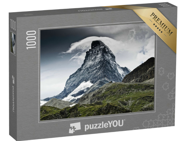 Puzzle 1000 Teile „Dramatisches Wetter über dem Matterhorn, Wahrzeichen der Schweiz“