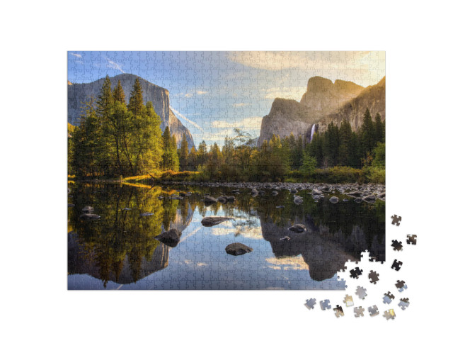 Puzzle 1000 Teile „Sonnenaufgang im Yosemite Valley, Yosemite National Park, Kalifornien“