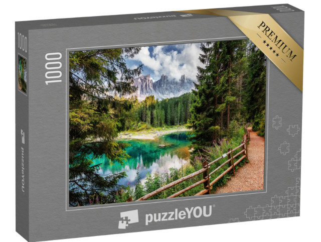 Puzzle 1000 Teile „Lago di Carezza See in den Dolomiten Alpen, Tirol, Italien“
