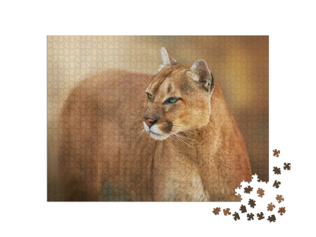 Puzzle 1000 Teile „Puma mit grünen Augen“