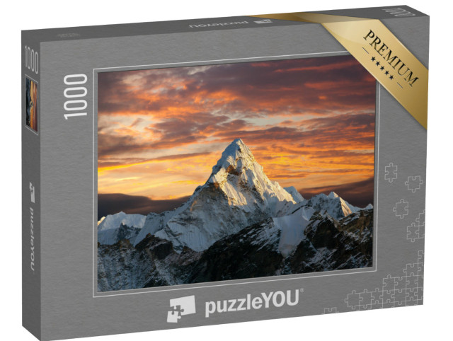 Puzzle 1000 Teile „Abendlicher Blick auf den Berg Ama Dablam, Everest-Gebiet, Nepal“