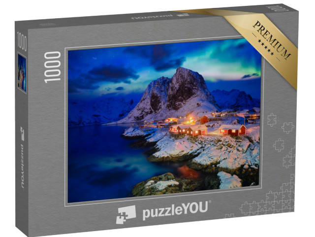 Puzzle 1000 Teile „Hamnøy Fischerdorf auf den Lofoten, Norwegen“