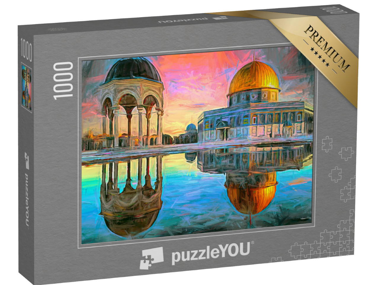Puzzle 1000 Teile „Gemälde von Jerusalem, Stadt auf dem Tempelberg“