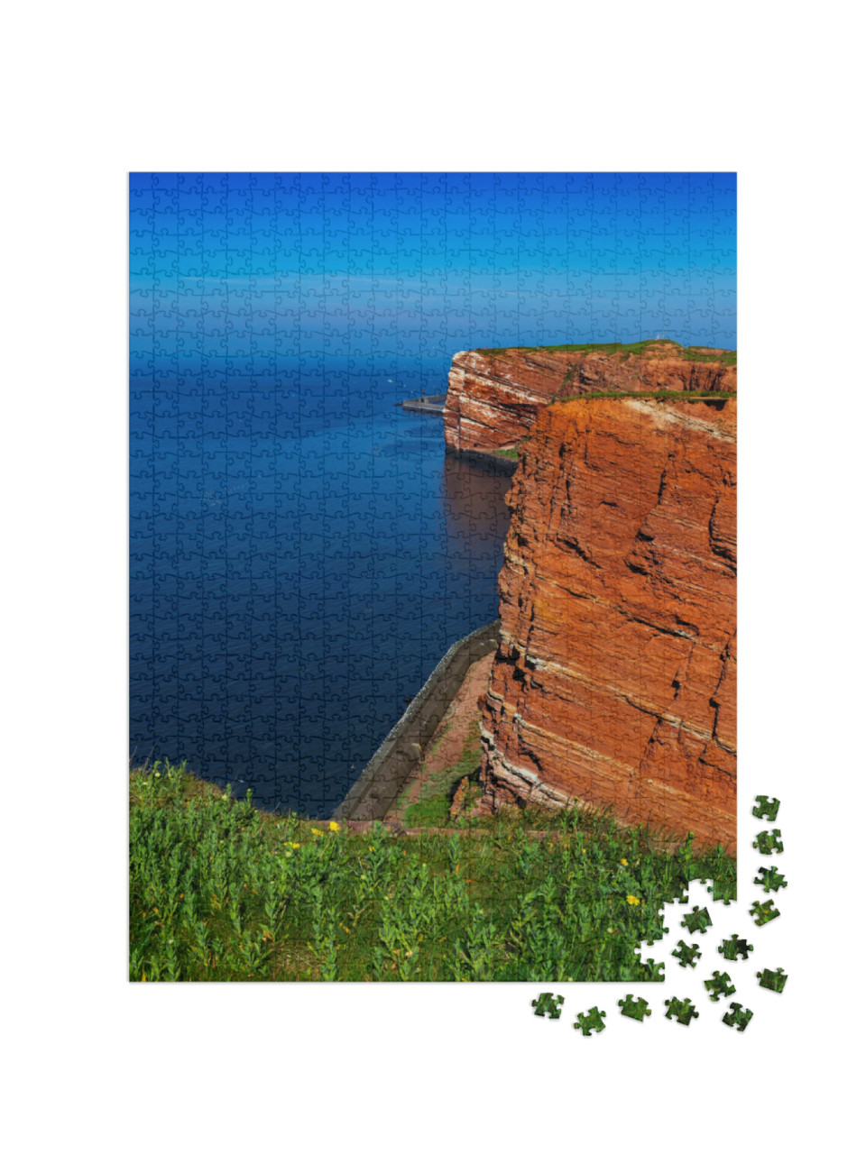 Puzzle 1000 Teile „Rote Steilfelsen auf Helgoland, Deutschland“