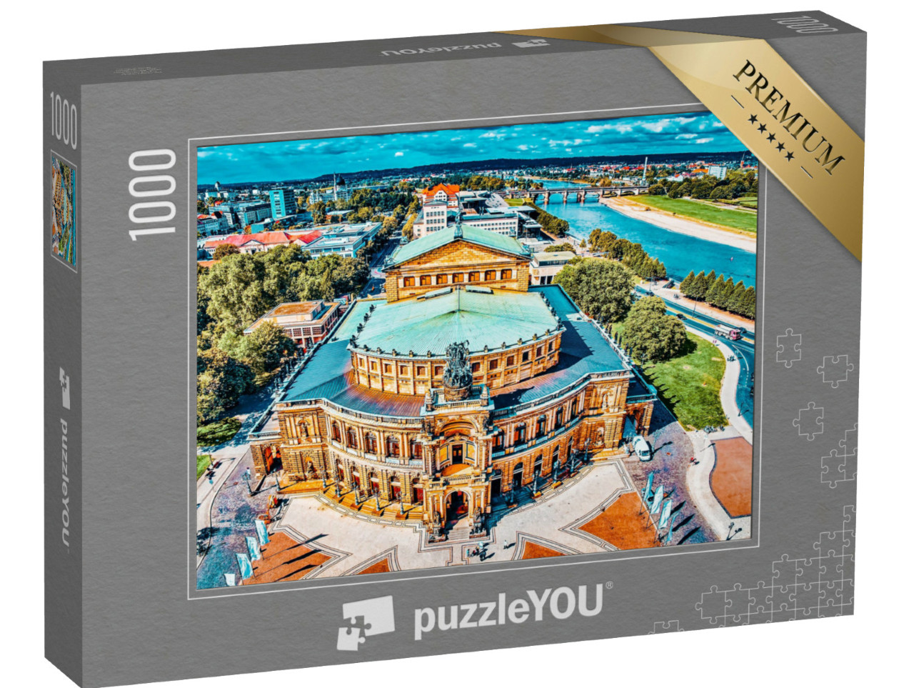 Puzzle 1000 Teile „Beeindruckender Blick auf die Semperoper, Dresden, Deutschland“