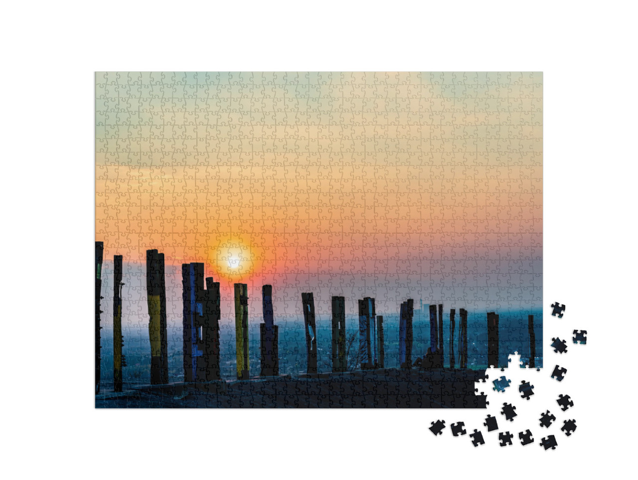 Puzzle 1000 Teile „Ruhrgebiet: Die Totempfählen zur Halde Haniel“