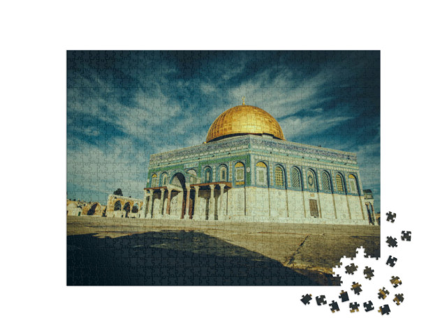 Puzzle 1000 Teile „Der Felsendom mit seiner goldenen Kuppel, Jerusalem, Israel“