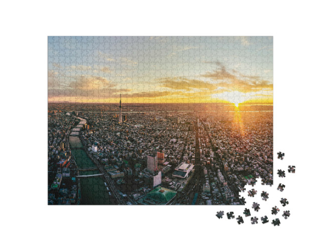 Puzzle 1000 Teile „Tokio in der Morgendämmerung, Japan“