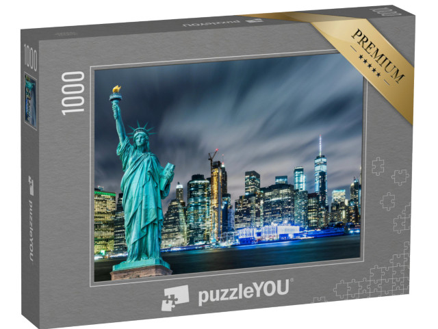 Puzzle 1000 Teile „Die Freiheitsstatue vor der Skyline von Manhattan“