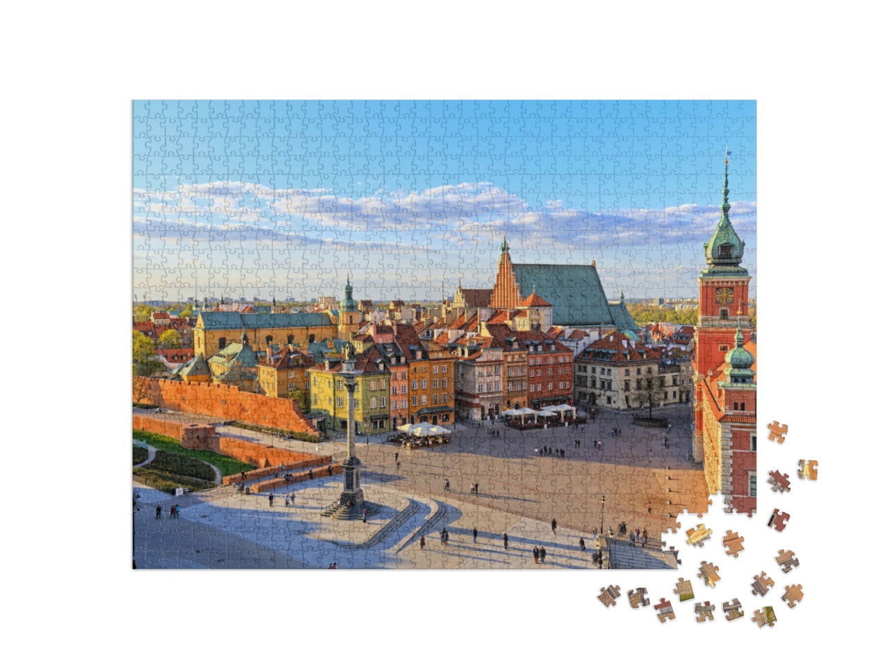 Puzzle 1000 Teile „Blick von oben auf Warschau mit Altstadt, Polen“