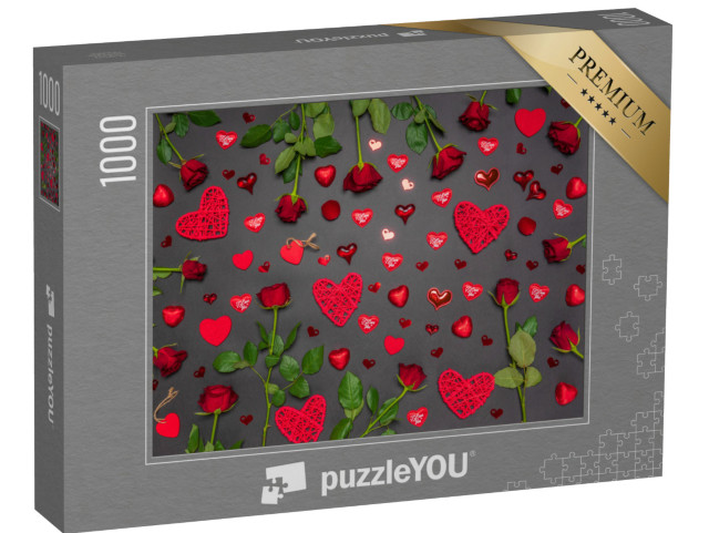 Puzzle 1000 Teile „Romantische Dekoration zum Valentinstag“