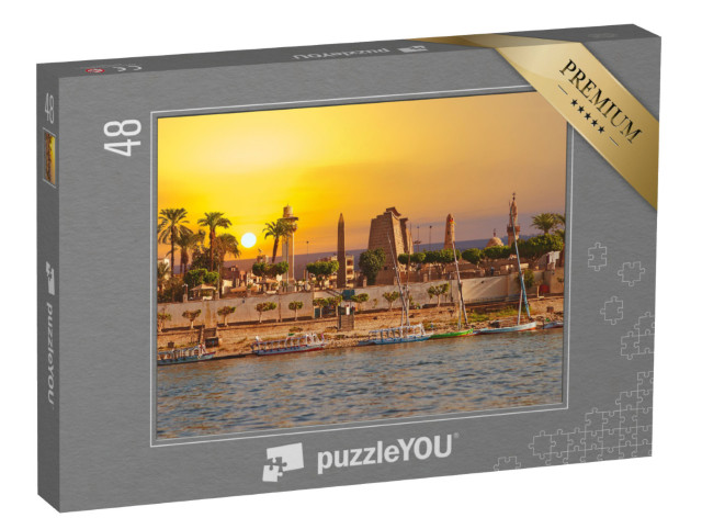 Puzzle 48 Teile „Sonniger Tag am Nil in Luxor, Ägypten“