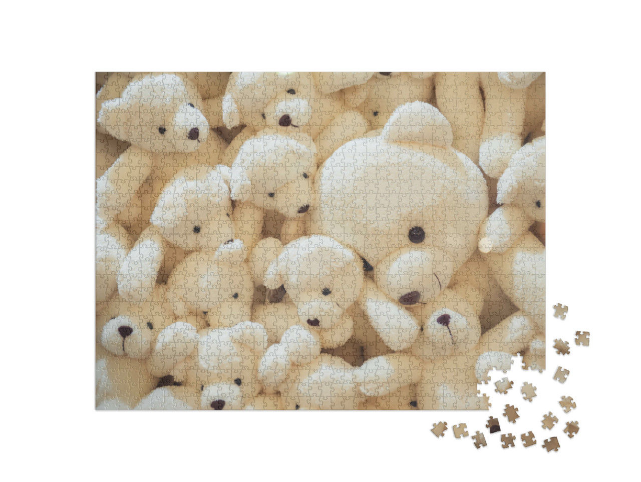Puzzle 1000 Teile „Weiße Teddybären zum Kuscheln“