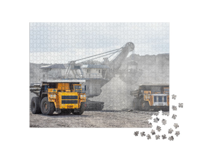 Puzzle 1000 Teile „Bergbau mit Steinbruchfahrzeugen“