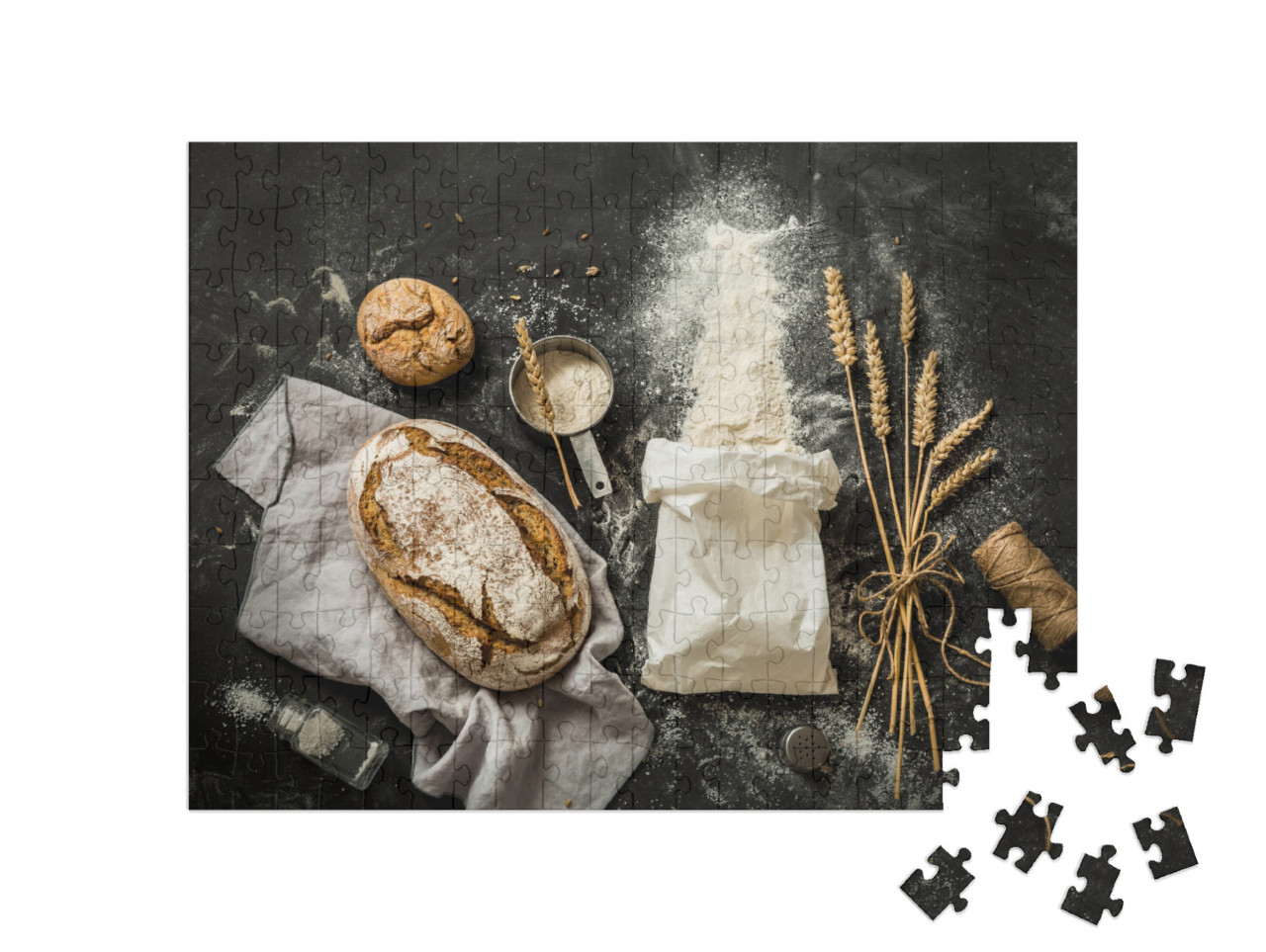 Puzzle 200 Teile „Rustikales Brot und Mehl“