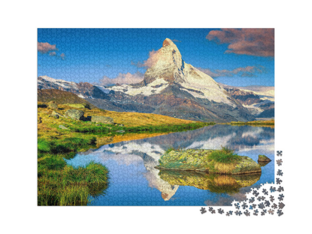 Puzzle 2000 Teile „Spektakuläres Matterhorn und herrlicher Stellisee, Zermatt, Schweiz“