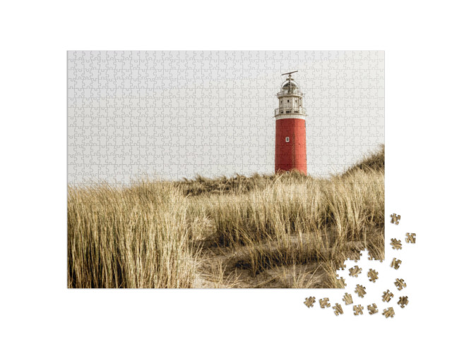 Puzzle 1000 Teile „Berühmter roter Leuchtturm der niederländischen Insel Texel“