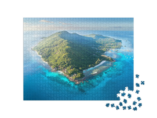 Puzzle 1000 Teile „Malerische Insel La Digue, Seychellen“