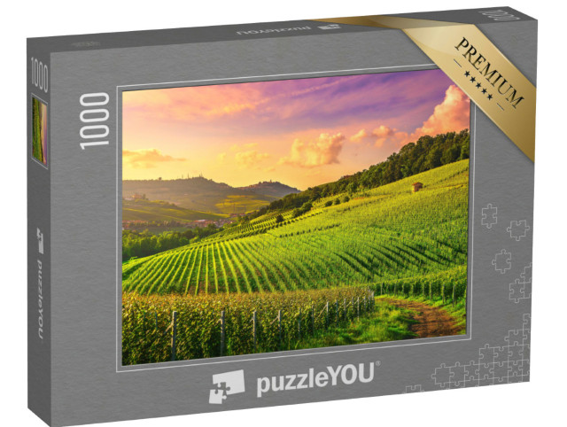 Puzzle 1000 Teile „Sonnenuntergang im Piemont, Norditalien“