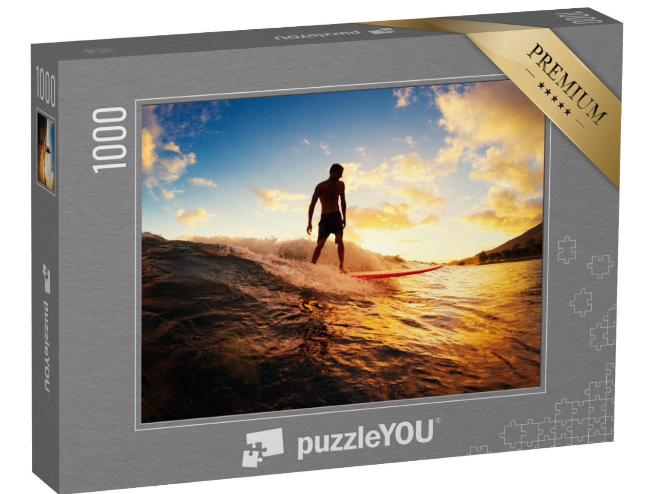 Puzzle 1000 Teile „Surfer im Sonnenuntergang“