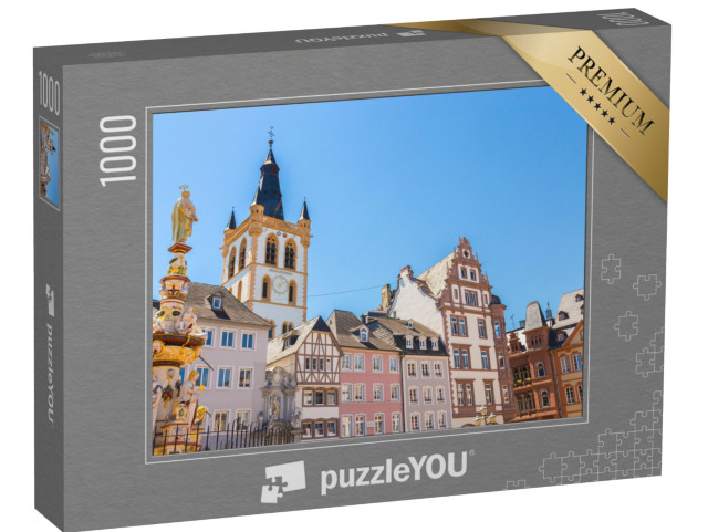 Puzzle 1000 Teile „Historische Hausfassaden, Hauptmarkt Trier“