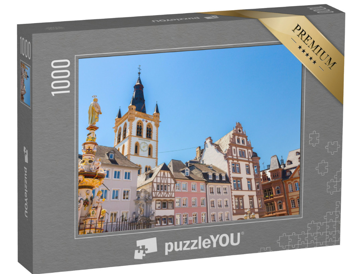 Puzzle 1000 Teile „Historische Hausfassaden, Hauptmarkt Trier“