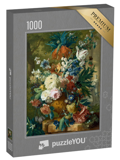 Puzzle 1000 Teile „Opulenter Strauß aus Tulpen und Rosen als Stillleben“