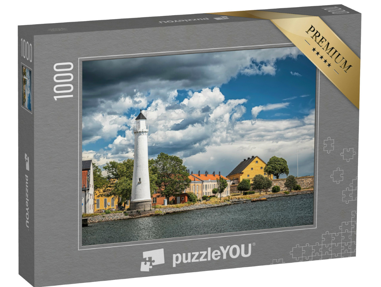 Puzzle 1000 Teile „Der Leuchtturm der Insel Stumholmen bei Karlskrona, Schweden“