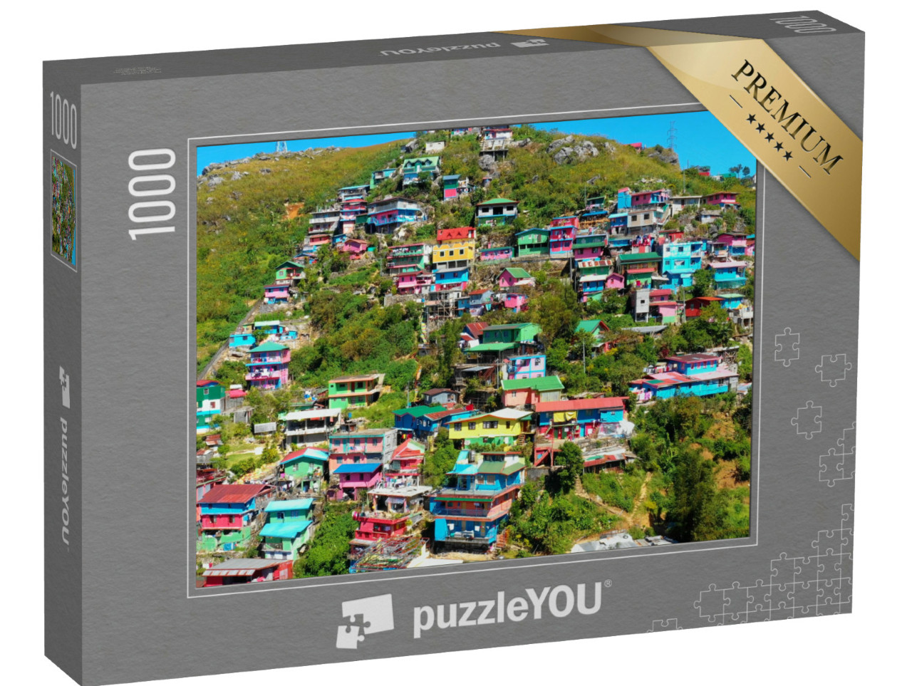 Puzzle 1000 Teile „Bunte Häuser von La Trinidad, Philippinen“