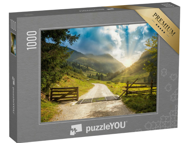 Puzzle 1000 Teile „Wanderweg im Zillertal, Österreich“