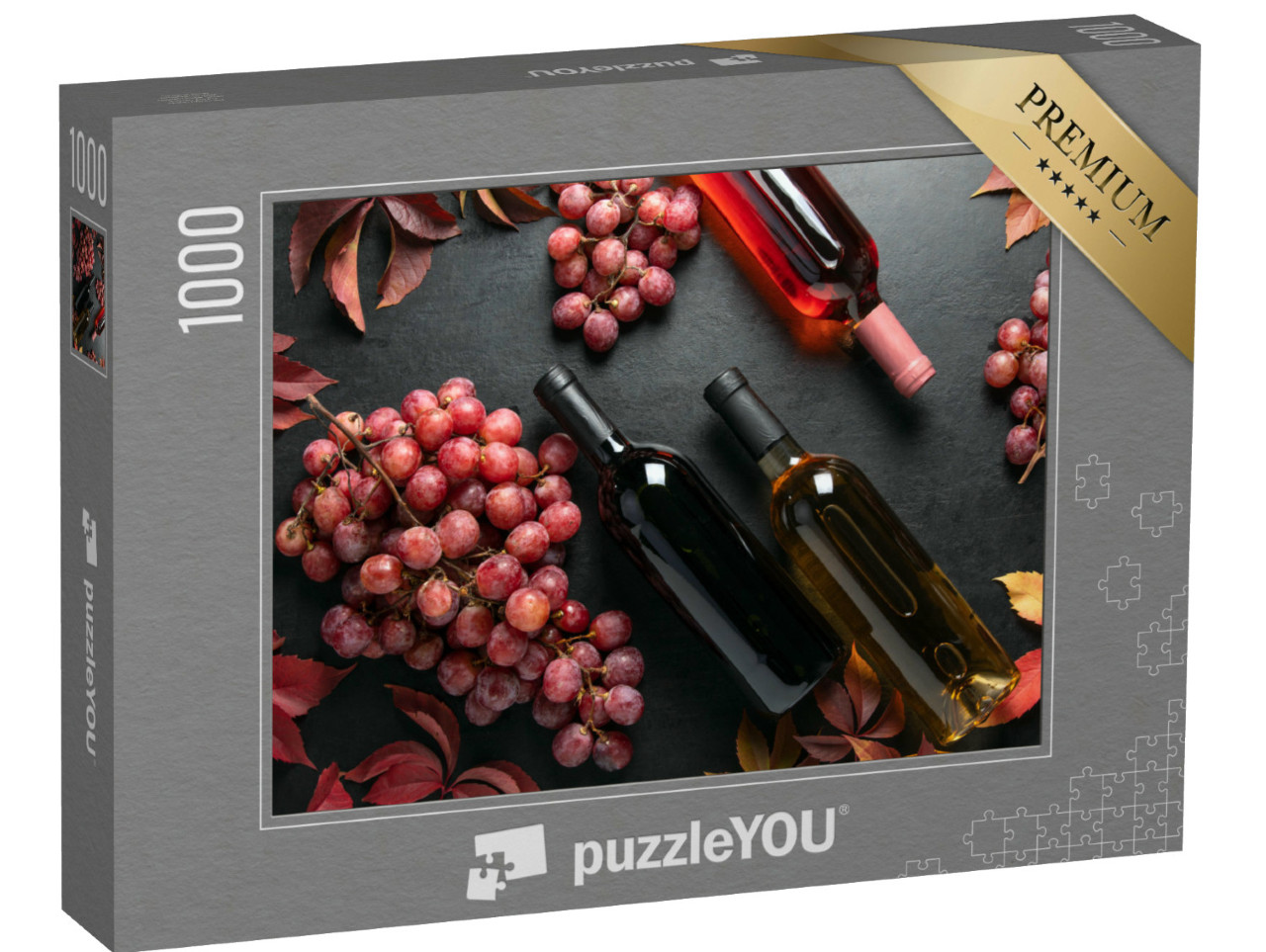 Puzzle 1000 Teile „Ein Sortiment von Weinflaschen“