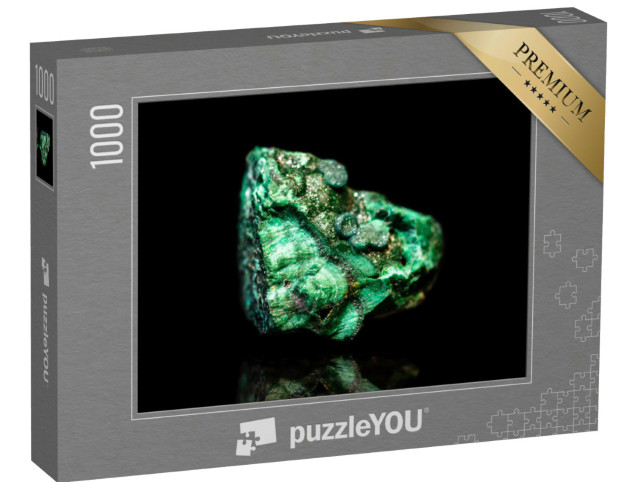 Puzzle 1000 Teile „Grüner roher Malachit: Mineralstein“
