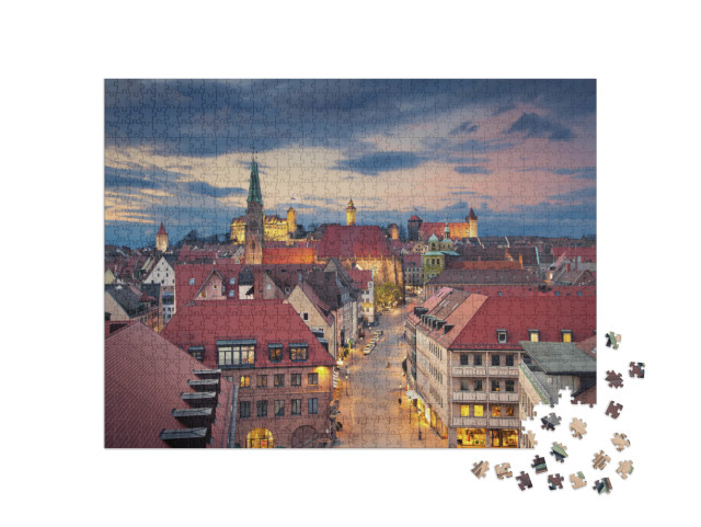 Puzzle 1000 Teile „Die historische Innenstadt von Nürnberg, Deutschland“