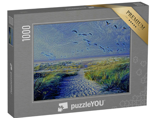 Puzzle 1000 Teile „im Kunst-Stil von van Gogh, Sternennacht - Enten - Puzzle-Kollektion Künstler & Gemälde“