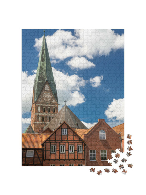 Puzzle 1000 Teile „Lüneburg: Traditionelle deutsche Häuser, Niedersachsen“